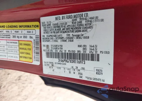 2013 Ford Fusion S from USA, damaged, VIN 3FA6P0G7XDR116973